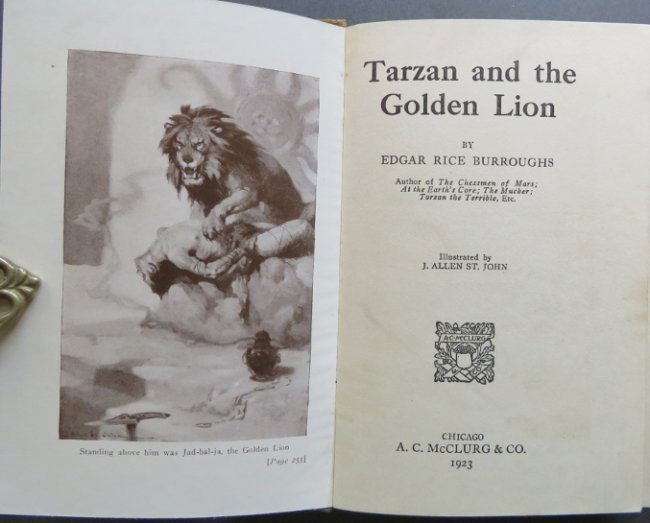 Burroughs, Tarzan & Golden Lion, 1st/1st McClurg Ed. 1923, illustrated (1 of 15)