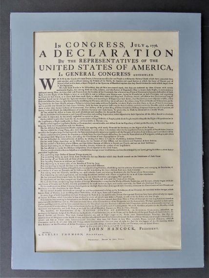 Antique Facsimile, Dunlap Declaration of Independence, Classified Watermark (1 of 9)