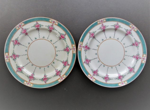 Antique Set of 2 Victorian Minton Porcelain Plates, England 1910s (1 of 6)