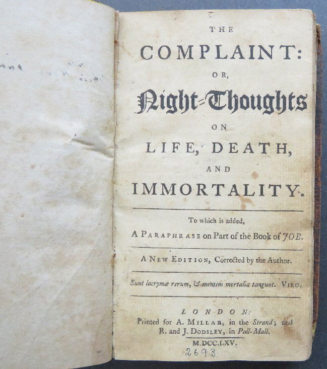 Young, Night Thoughts Life Death Immortality, 1765 London Edition (1 of 13)