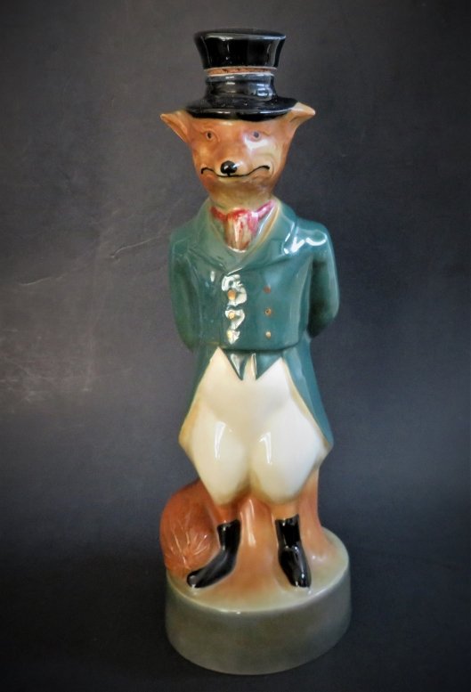 Vintage 1965 Art Deco Style Gentleman Fox Ceramic Decanter James B. Beam (1 of 9)