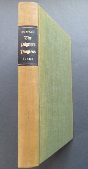 Bunyan, Pilgrims Progress, Blake illustrations, 1st Limited Ed. 1941: "The Pilgrim's Progress" by John Bunyan (1628-1688) with 29 watercolor paintings by William Blake, now printed for the first time." Edited by Geoffrey Keynes. Printed at the Spiral Press, New York for