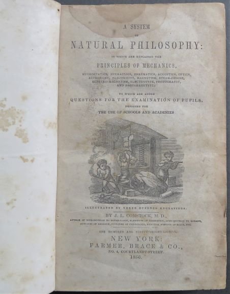 Comstock, Natural Philosophy, 1856, Physics, Engineering, illustrated (1 of 14)