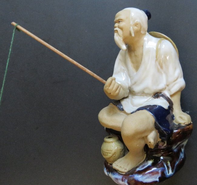 Vintage Ceramic Fisherman, Chinese Mudmen Figurine Shiwan 1950s (1 of 12)