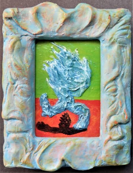 Victor Moreau, Euphory of Getting a Good Idea, Surreal Painting, Mixed Media, Framed 1990s (1 of 6)