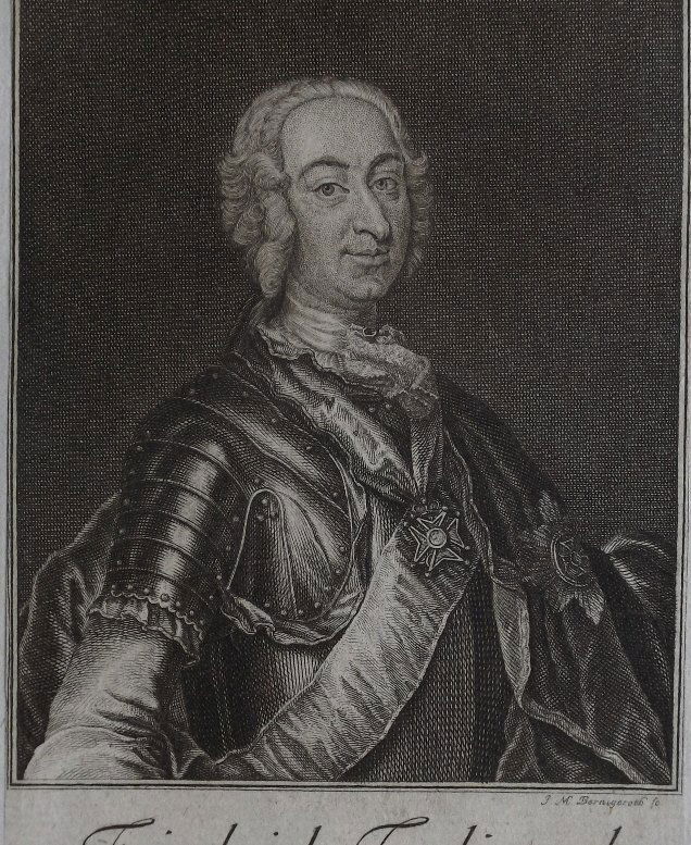 Count Friedrich Ferdinand, Field Marshal Roman Empire, 1750 Engraved by Bernigeroth: "Friedrich Ferdinand, Count of Pappenheim" [1702-1793]; c. 1750, copper engraving, by Johann Martin Bernigeroth, signed in plate "J.M. Bernigeroth sc."; inscription "Friedrich Ferdinand des H.R.R. Ael