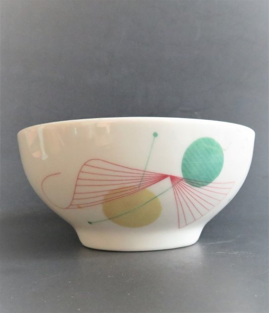 Syracuse Ceramic Bowl Atomic Fanfare Pattern, 1957 Mid Century Pottery (1 of 7)