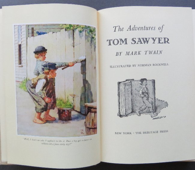 Mark Twain, Tom Sawyer, 1stEd. 1936, illustrated by Norman Rockwell (1 of 18)