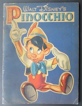 Walt Disney, Pinocchio, 1939, Story with Pictures to Color