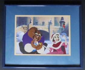 Walt Disney, Beauty and the Beast, 1990s, Ltd Art Litho Framed, COA