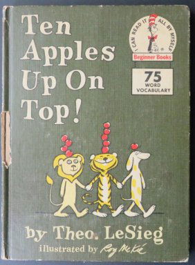 Theo LeSieg, Dr. Seuss, Ten Apples Up On Top 1961, McKie illustratet, Beginner Books