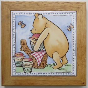 Disney, Winnie the Pooh Ceramic Tile, Selandia Designs, CA, Taiwan 1980s