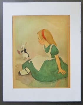 Marjorie Torrey, White Rabbit, Original 1955 Plate from Alice in Wonderland