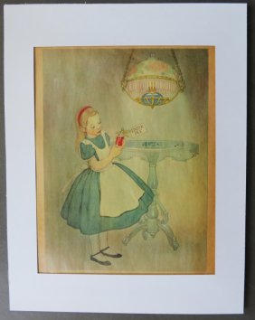 Marjorie Torrey, Drink Me, Original 1955 Plate from Alice in Wonderland