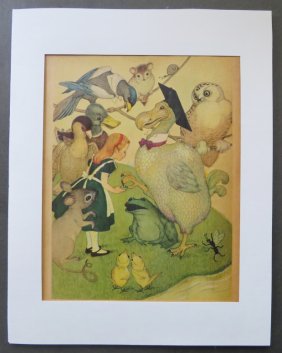 Marjorie Torrey, A Caucus Race, Original 1955 Plate from Alice in Wonderland