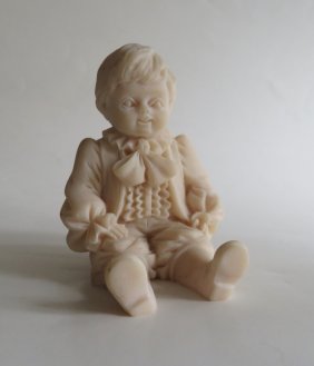 Composite Marble Child Figurine, 1980s Valentino Italy Fashion House Souvenir