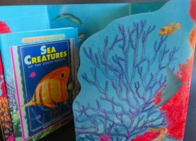 World Of Sea Creatures, Compl. Set, Panorama, Book & Stickers, 1st Print 1995