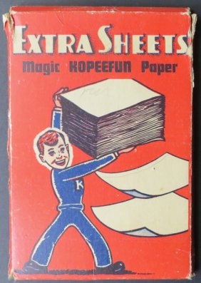 Extra Sheets Magic Kopeefun Paper, 1941, Fun Activity for Children