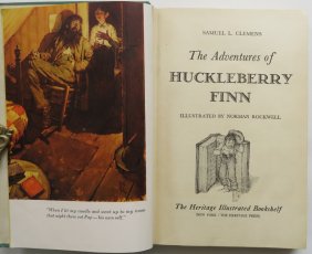 Mark Twain, Huckleberry Finn, 1940, Norman Rockwell illustrations