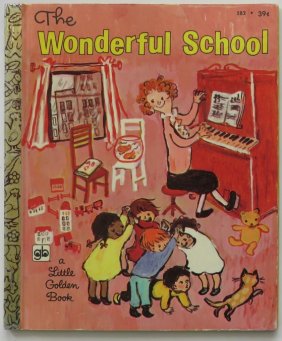 May Justus, Wonderful School, 1971, Hilde Hoffmann illustrated, Little Golden Book