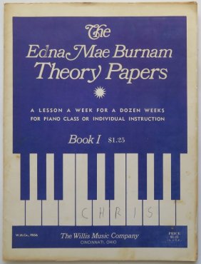 Burnam, Theory Papers I, Piano Lesson a Week, 1stEd. 1970