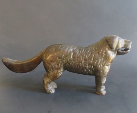 Antique Cast Iron Mechanical Dog Nutcracker, Letter Holder, Desk Decor: Antique mechanical cast iron dog nutcracker, unmarked. This heavy nutcracker can be used as a paper weight, desk decor / accessory, and letter/ paper holder. Heavy solid cast iron, the nutcracker is 1