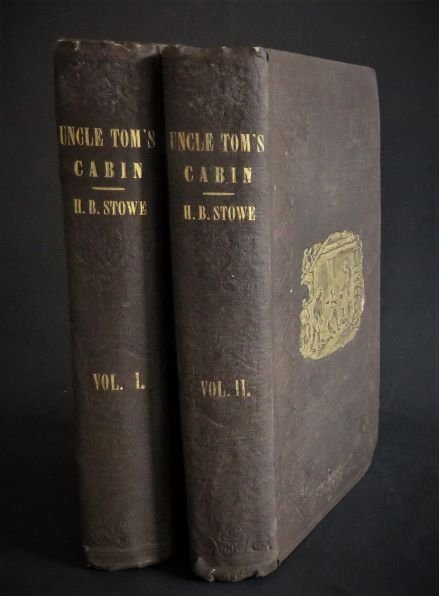 Beecher Stowe, Uncle Toms Cabin, Complete 2vol. 1st US Ed. 1852, illustrated: "Uncle Tom's Cabin, or Life Among the Lowly", by Harriet Beecher Stowe, published by John P. Jewett, 1852, set by Hobart & Robbins, printed by Geo. C. Rand, First Edition with "1852" on the bottom of
