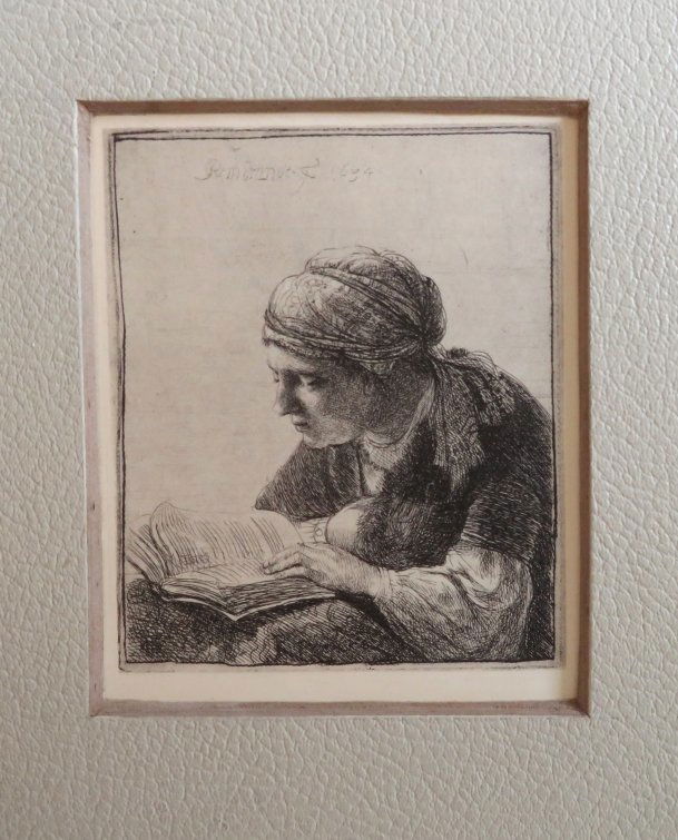 Rembrandt, Woman Reading, 1634, Facsimile, 1920s, Germany (1 of 7)