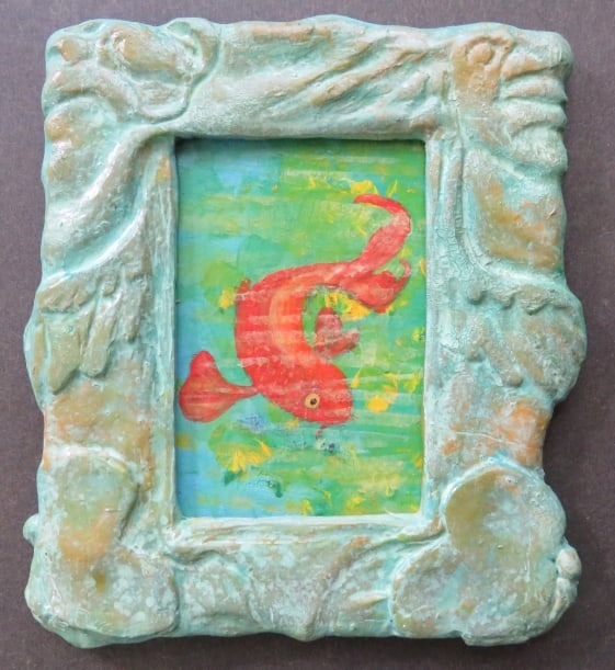 Victor Moreau, Koi Fish, Goldfish, Painting, 1990s Framed (1 of 6)