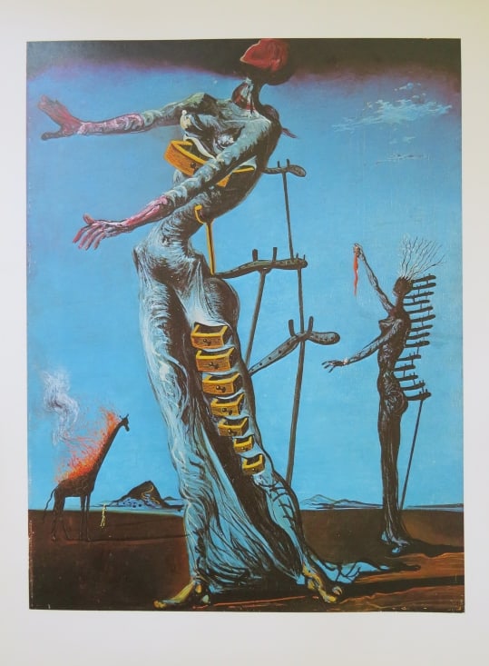 Salvador Dali, The Burning Giraffe, Vintage Litho Art Print 1979 (1 of 7)
