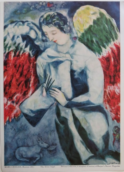 Marc Chagall, The Artist Angel, Vintage Litho Print 1944 (1 of 5)