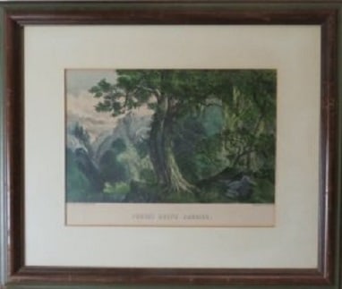 Currier & Ives, Forest Scene Summer, 1872 Hand-Colored Litho, Framed (1 of 7)