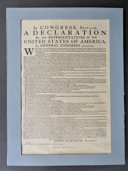 Vintage Facsimile, Dunlap Declaration of Independence, Classified Watermark (1 of 9)