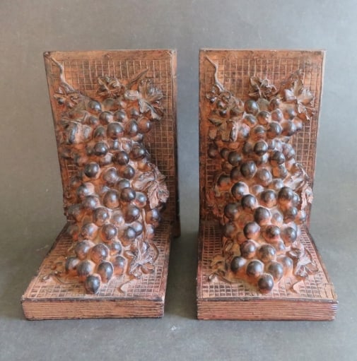 Set of 2 Heavy Vintage Bookends, Grapes, 1980s (1 of 5)