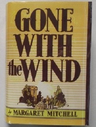 Mitchell, Gone with the Wind, 1st Edition Oct. 1938 Print, Civil War Saga: "Gone with the Wind" by Margaret Mitchell, First Edition published by the Macmillan Company, New York, October 1938 print [The book was first published in May 1936, then the May printing was recalled,