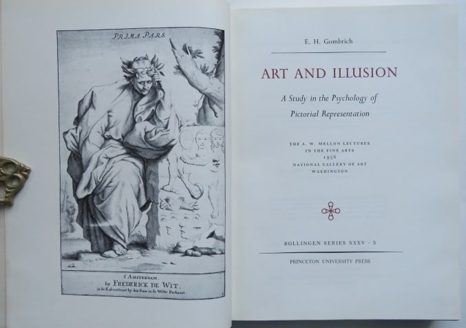 Gombrich, Art & Illusion, Psychology of Pictorial Representation, 1972: "Art and Illusion: A Study in the Psychology of Pictorial Representation" by Ernst H. Gombrich, published by Princeton University Press, stated Second Edition, Second Printing, 1972. Hard boards, brow