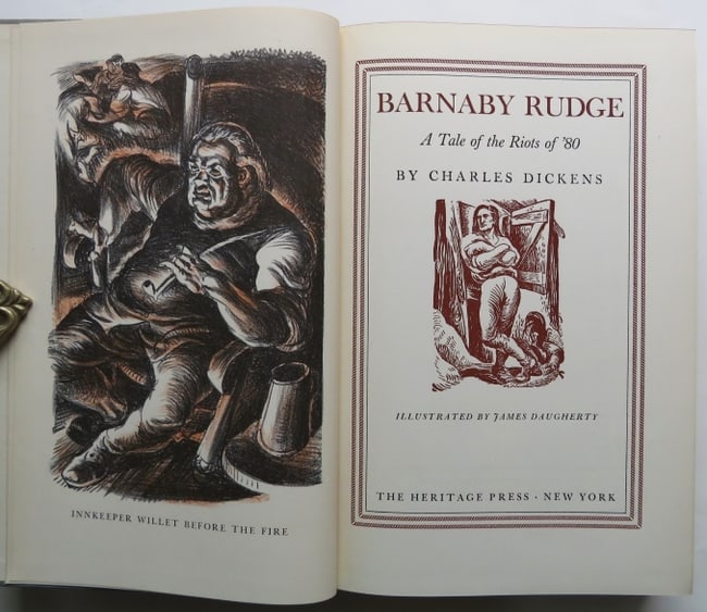 Dickens, Barnaby Rudge, James Daugherty Lithographs, 1941 Heritage Press (1 of 12)
