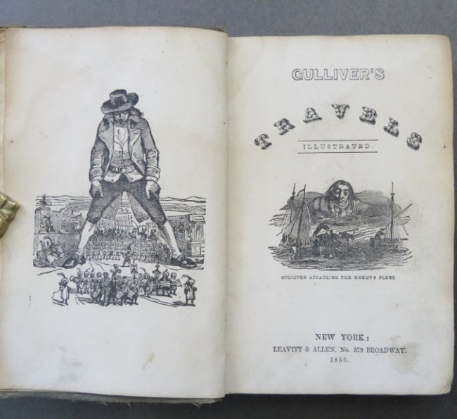 Swift, Gulliver Travels, 1856, Woodcut illustrations, Notes, Leavitt & Allen Ed. (1 of 16)