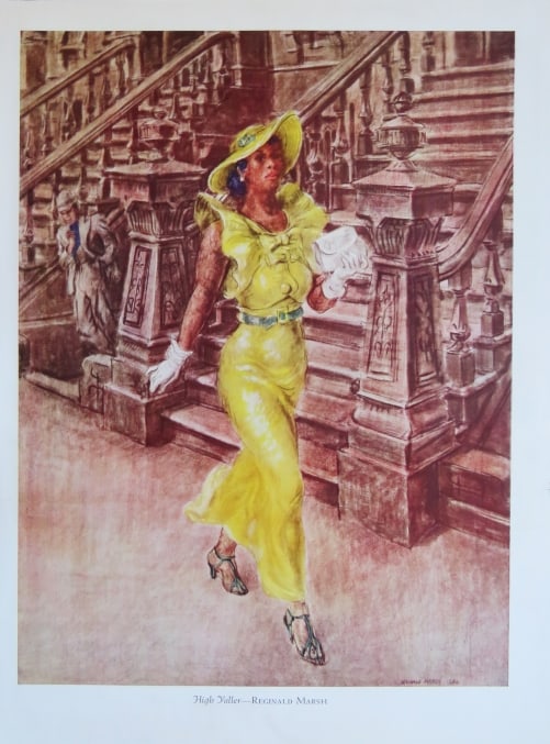 Reginald Marsh, High Yaller, Vintage Litho Print 1940 (1 of 4)