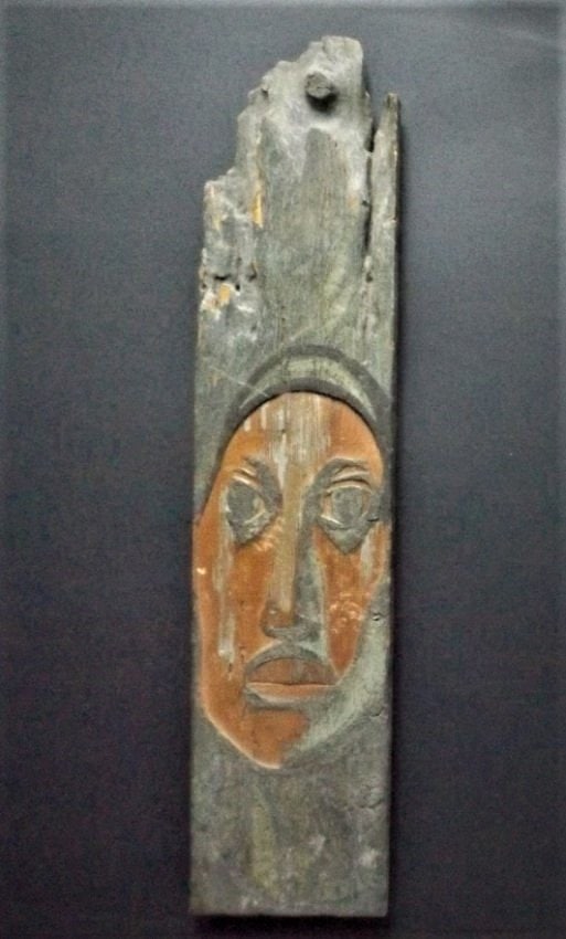 C.M. Alexander, Indian Head, 1966, Pop Art, Carved Wood Board (1 of 7)