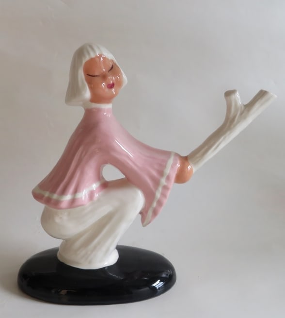 Heidi Schoop, Chinese Girl, Porcelain Jewelry Stand, 1940s California (1 of 11)
