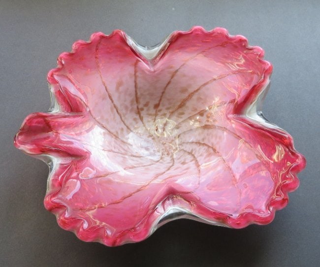 Large Venetian Murano Sommerso Art Glass Bowl, Ermanno Toso, Italy (1 of 16)