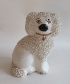 Antique Staffordshire Ware, England, Dog Figurine, Hand Painted