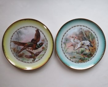 Set 2 Porcelain Plates, Leni Parbus, Bavaria, Germany, 1930s-1950s