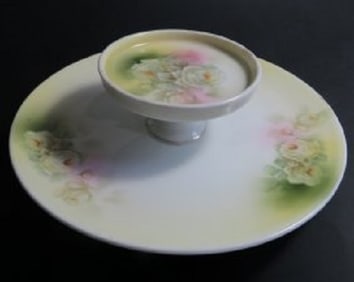 Victorian Prussia Royal 1905 Beyer & Bock Porcelain Double Platter, Germany