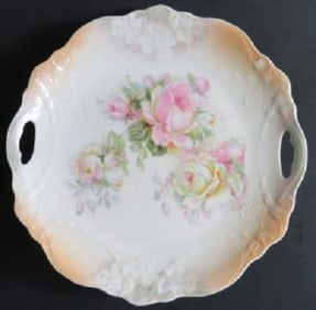 Antique Art Nouveau Porcelain Platter 1890s Germany, Floral Pattern