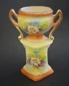 Antique 1920s Hand-Painted Art Deco Porcelain Vase Czechoslovakia