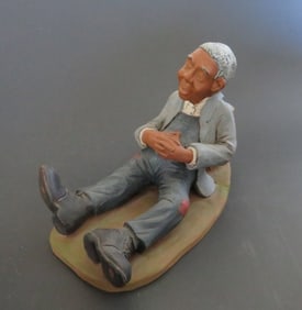 Old Man Resting, Large Figurine, African American Folk Art 1991 Old South Series