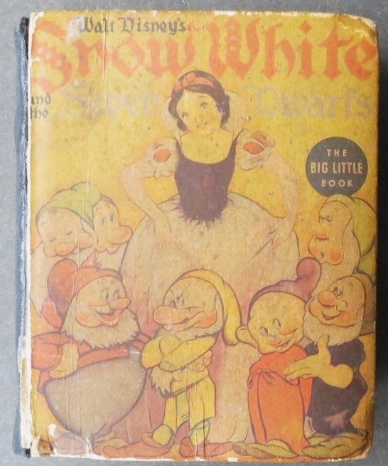 Walt Disney, Snow White & Seven Dwarfs, 1938, Big Little Book, illustrated: "The Story of Walt Disney's Snow White and the Seven Dwarfs Based on the Walt Disney Motion Picture" By the Staff of the Walt Disney Studios. Authorized Edition. Published by Whitman Publishing Compan