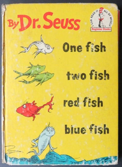 Dr. Seuss, One Fish, Two Fish, Red, Blue Fish, 1960, Beginner Book (1 of 15)